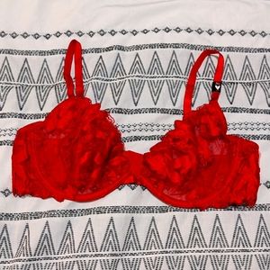 Unlined Floral Embroidered Demi Bra